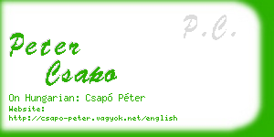 peter csapo business card